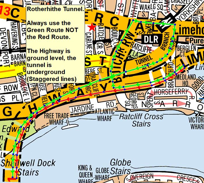 rotherhithe tunnel map